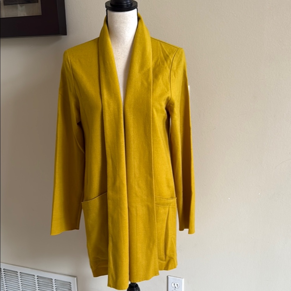 Women's Mustard Yellow Open Front Jacket